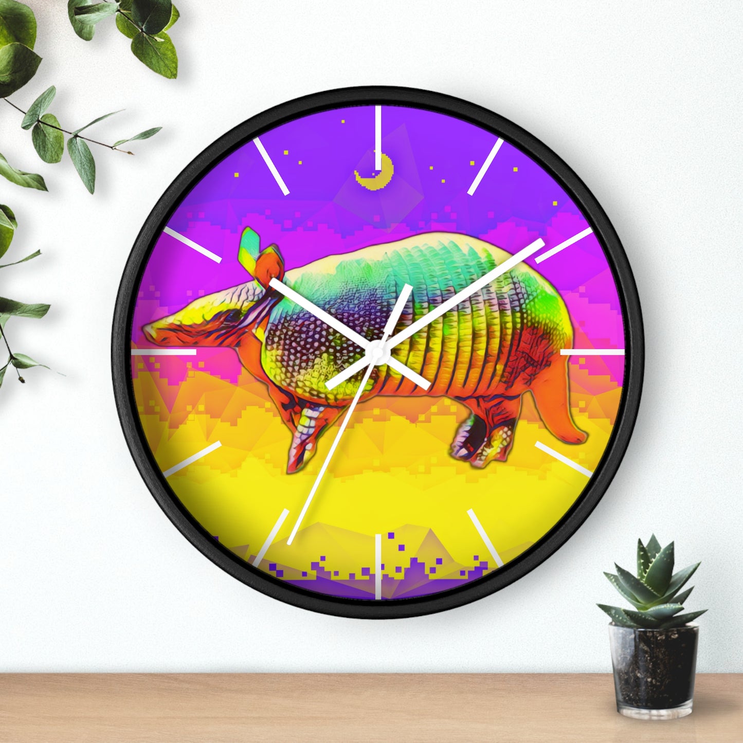 Golden Armadillo Wall Clock