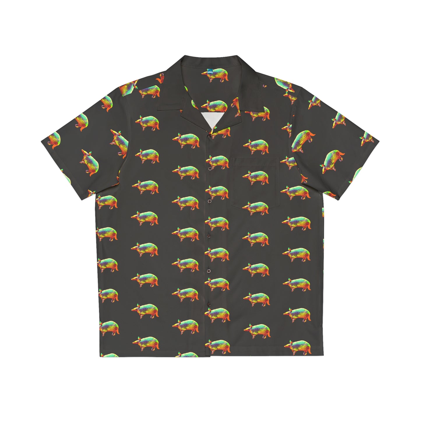 Men's Hawaiian Golden Armadillo Shirt in Black