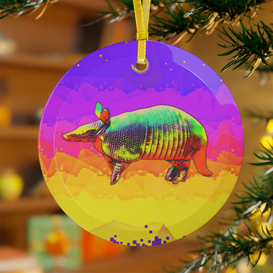 Golden Armadillo Glass Ornaments