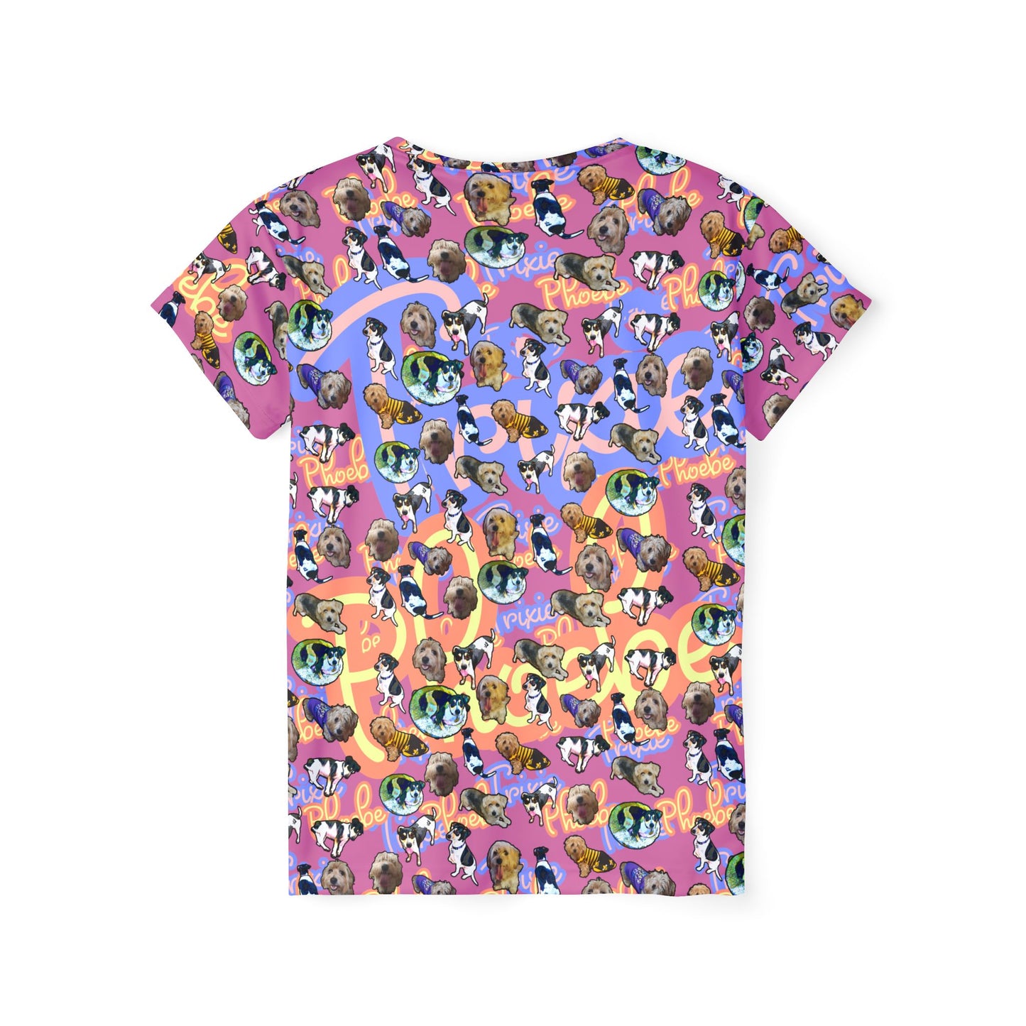 Women's Jersey — Pink 'Phoebe & Trixie' All-Over Print Sports Tee