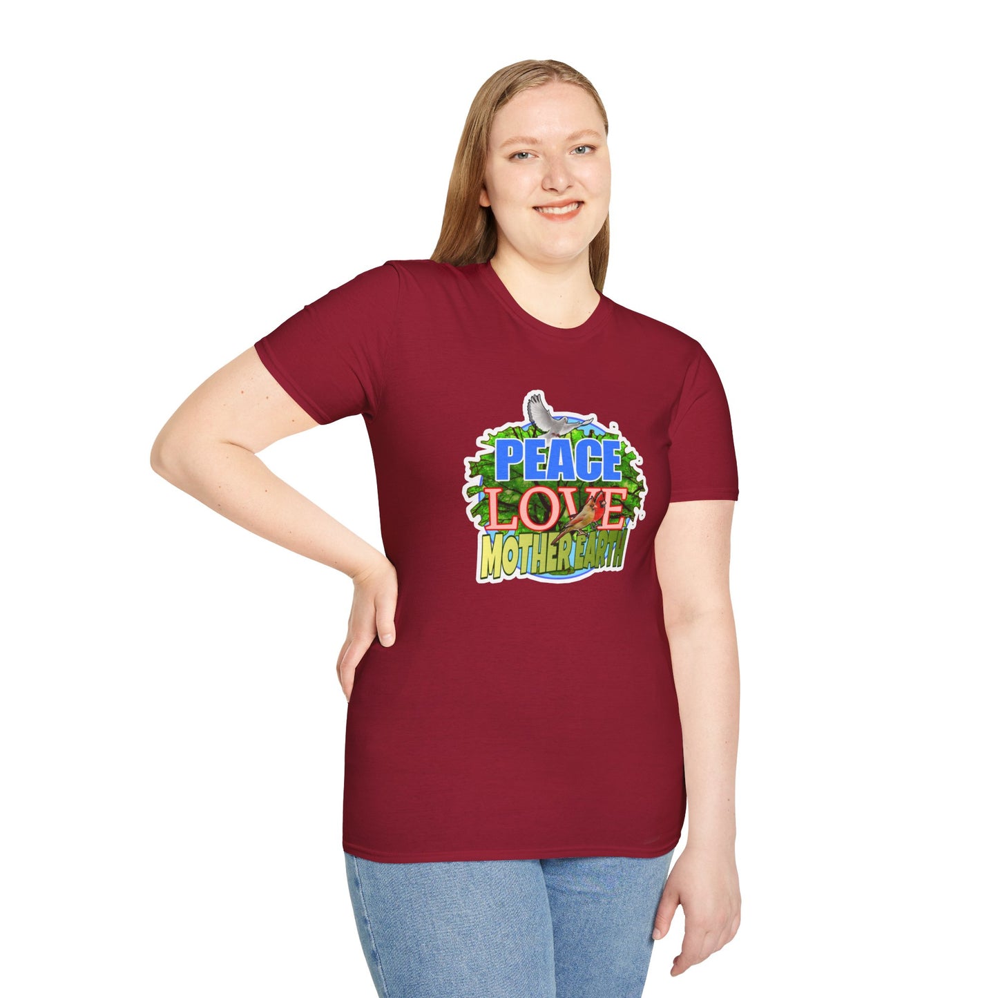 Peace-Love-MotherEarth Unisex Softstyle T-Shirt