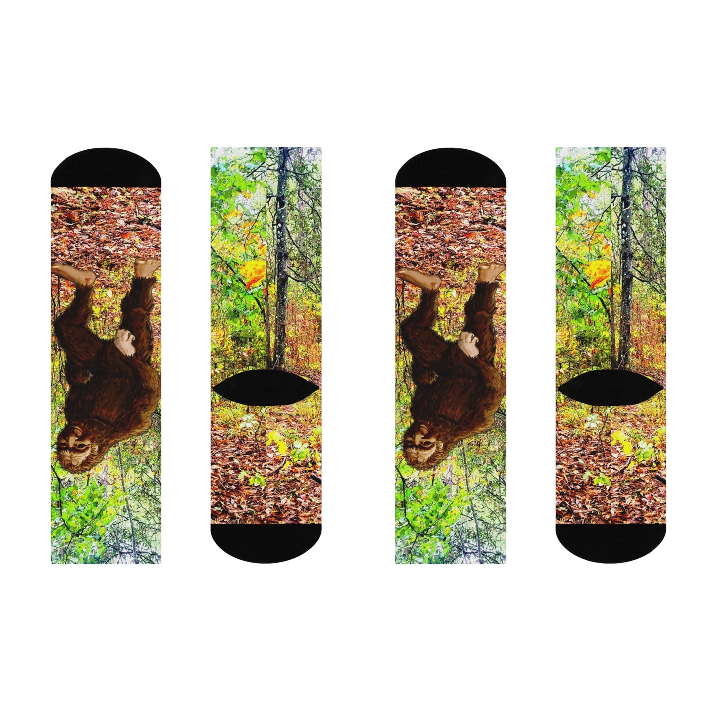 Bigfoot in Woods Crew Socks