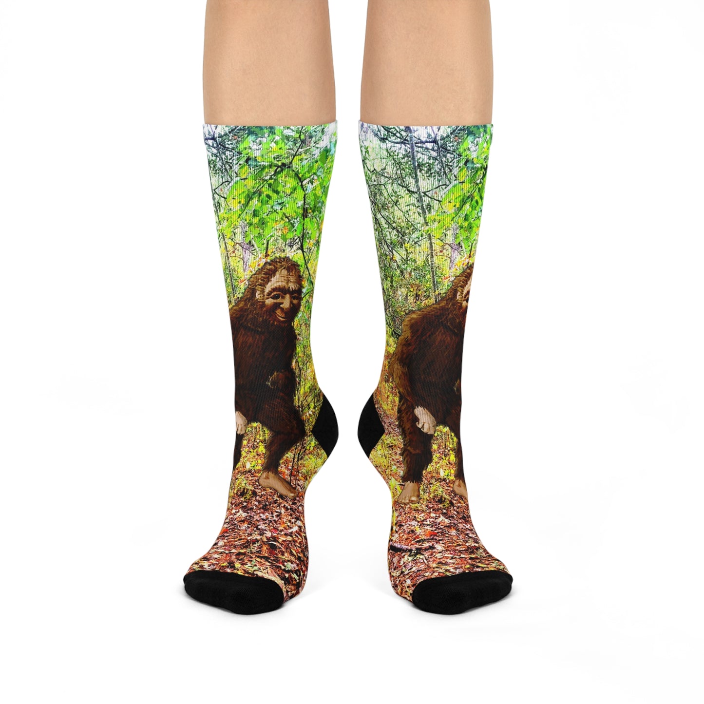 Bigfoot in Woods Crew Socks