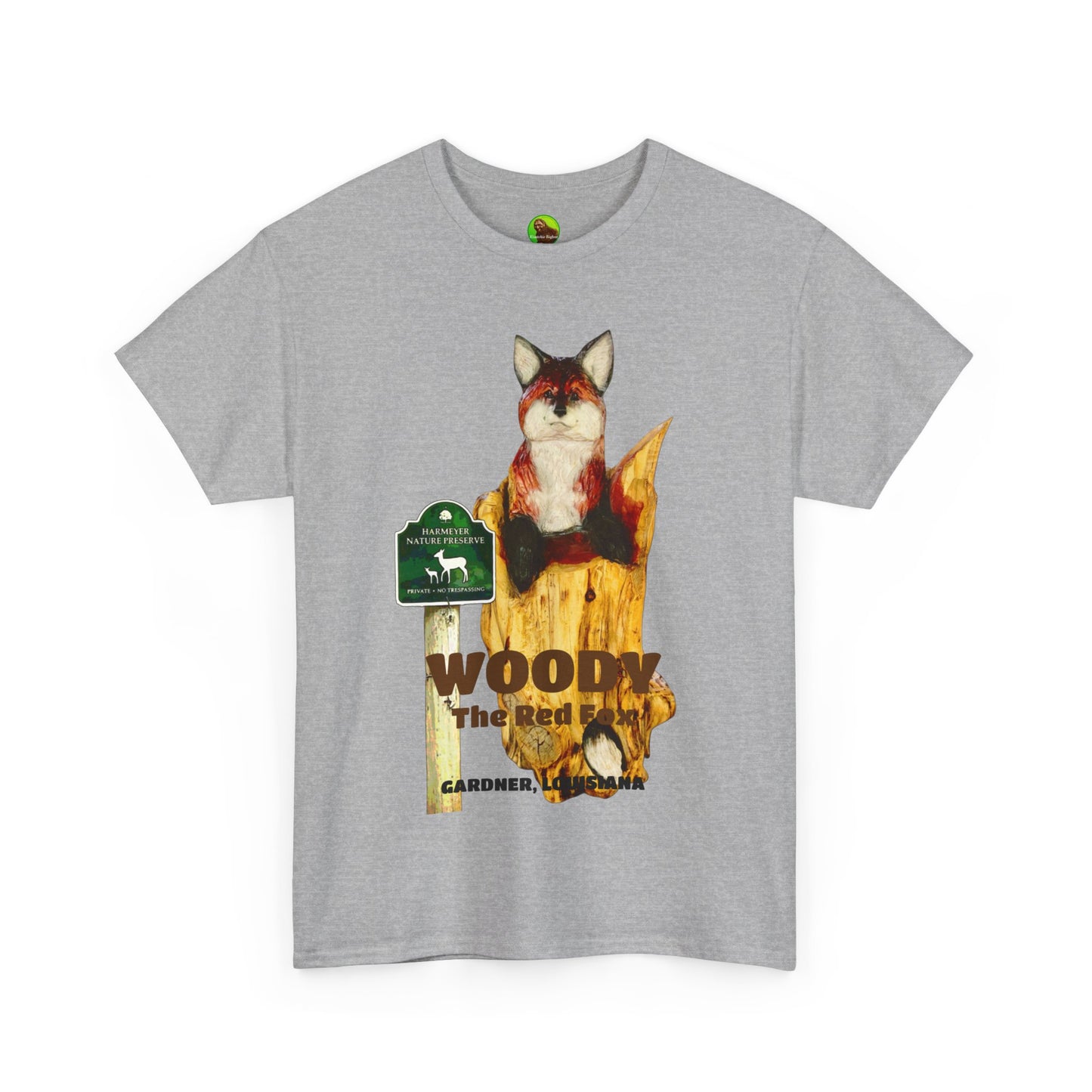 Woody the Red Fox Unisex Hvy Cotton Tee