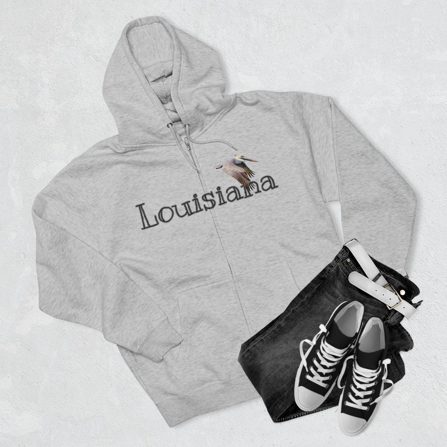 Unisex Premium Louisiana Full-Zip Hoodie