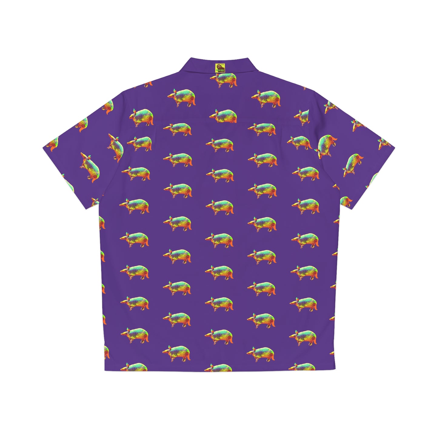 Men's Hawaiian Golden Armadillo Shirt in Purple