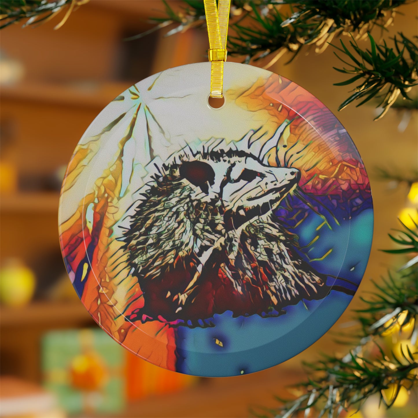 Opossum Glass Ornaments