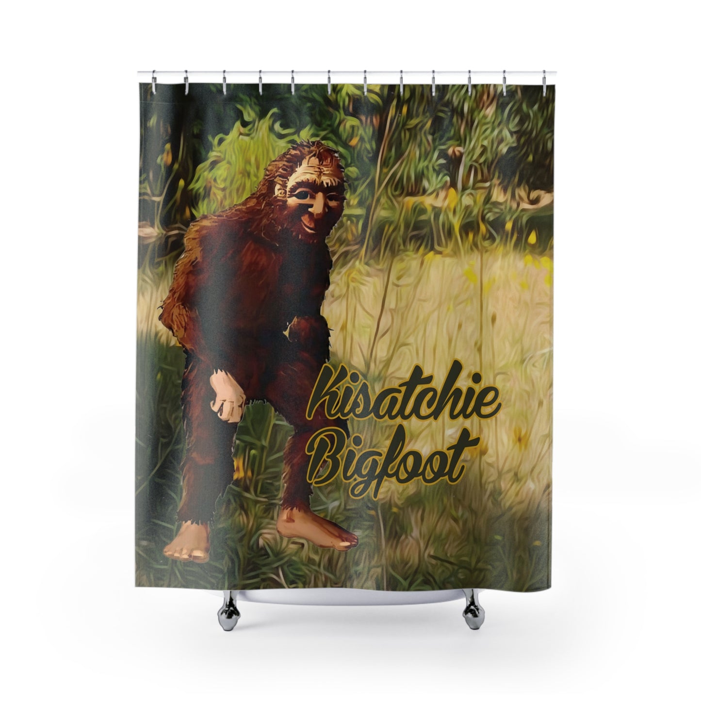Kisatchie Bigfoot Shower Curtain — Woodland Bathroom Décor