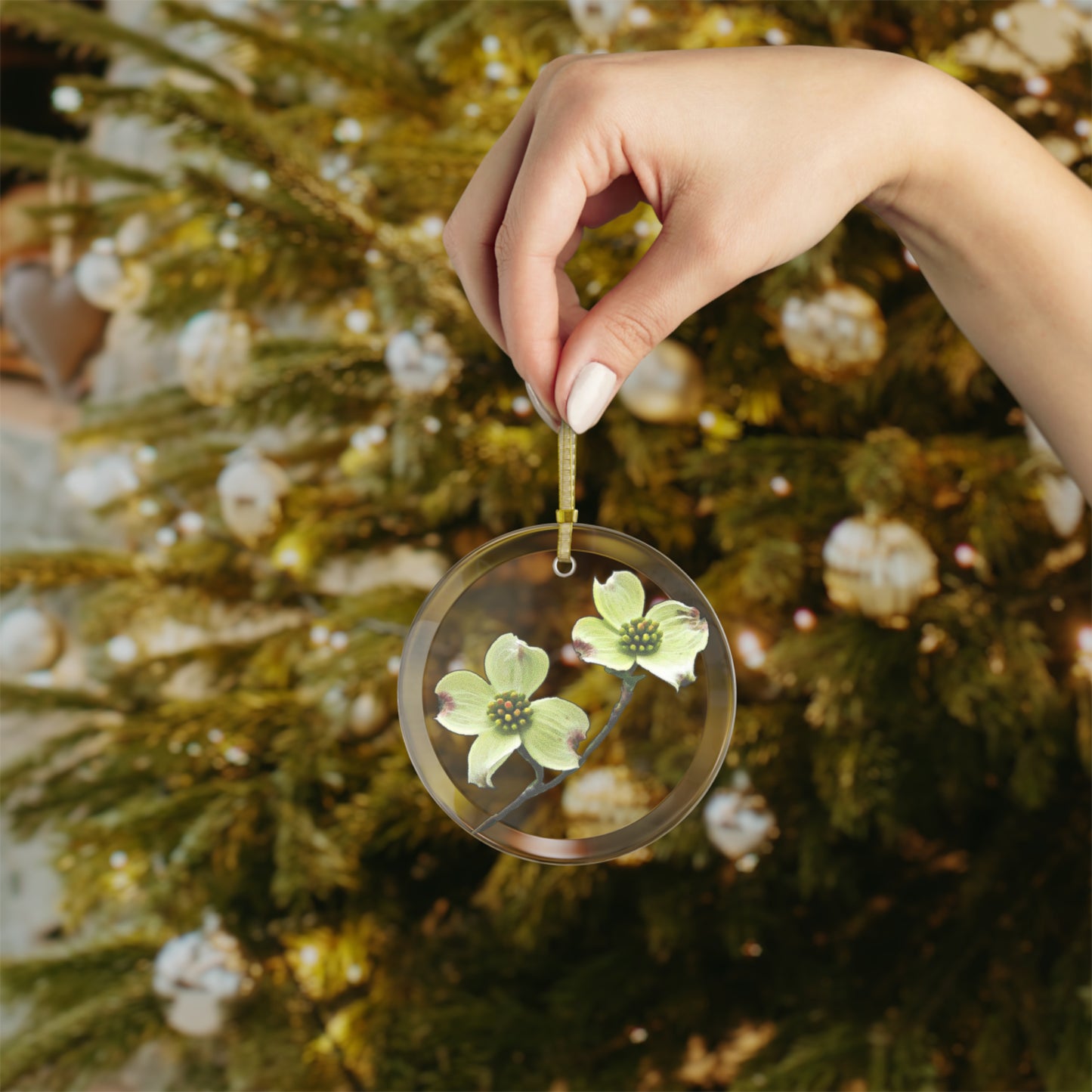 Dogwoods Glass Ornaments