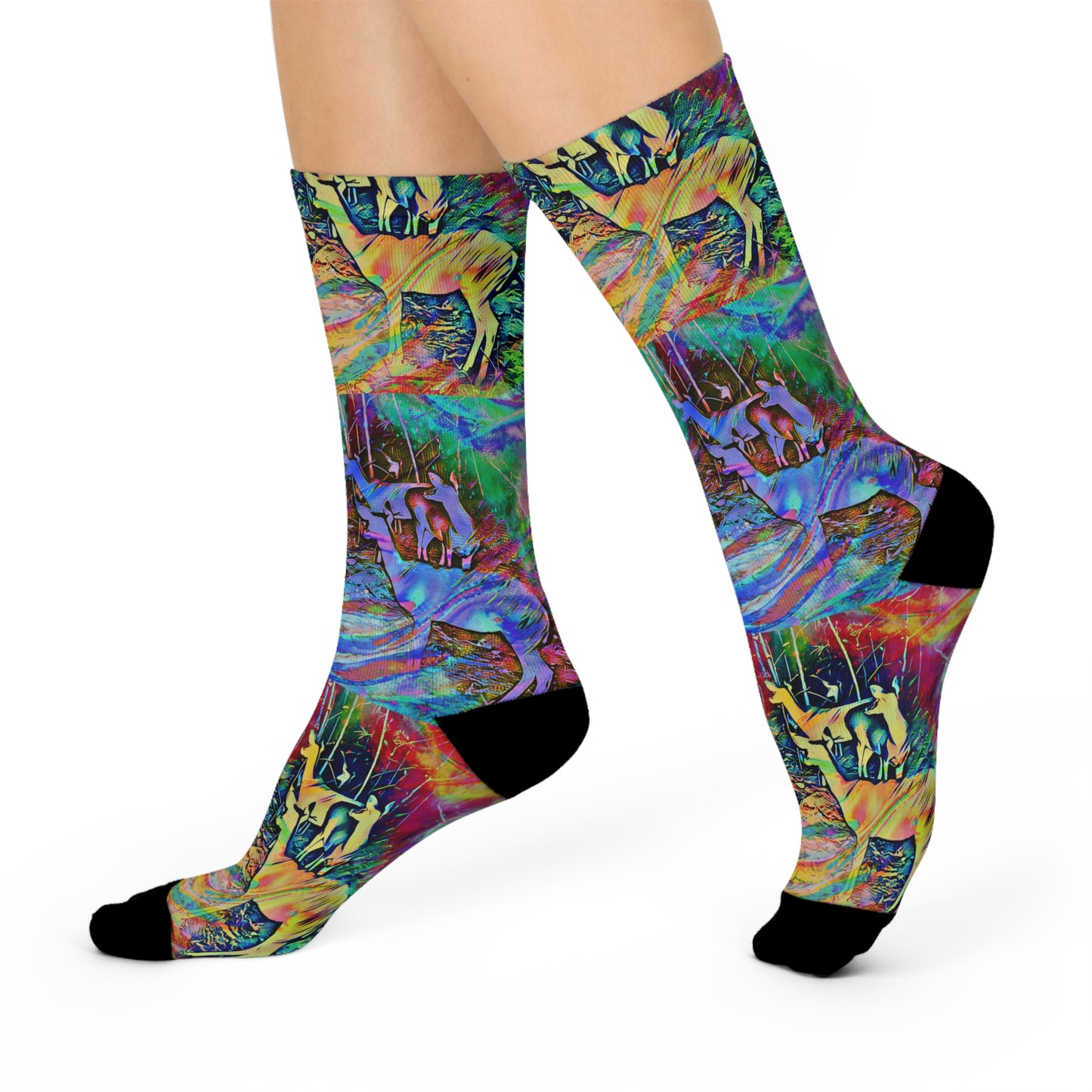 Deer Stylized Crew Socks