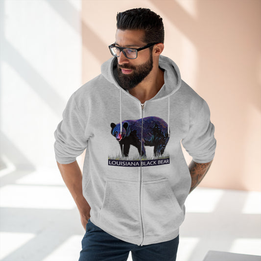 Unisex Premium Louisiana Black Bear Full-Zip Hoodie