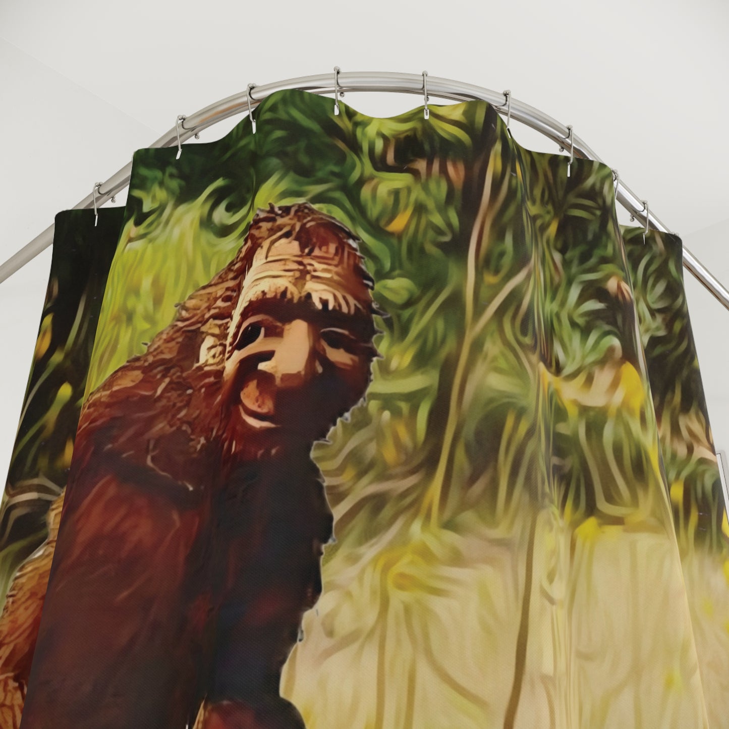 Kisatchie Bigfoot Shower Curtain — Woodland Bathroom Décor