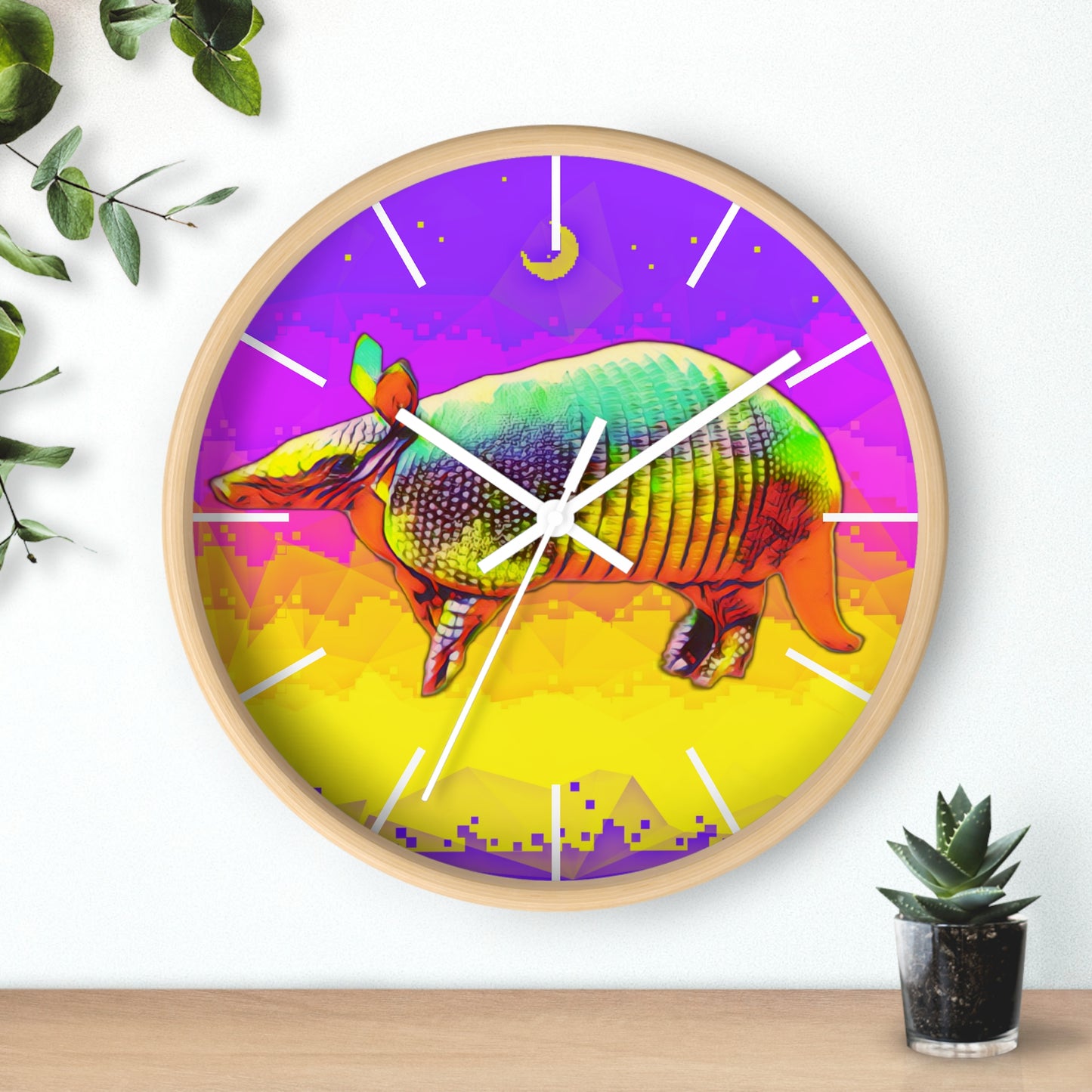 Golden Armadillo Wall Clock