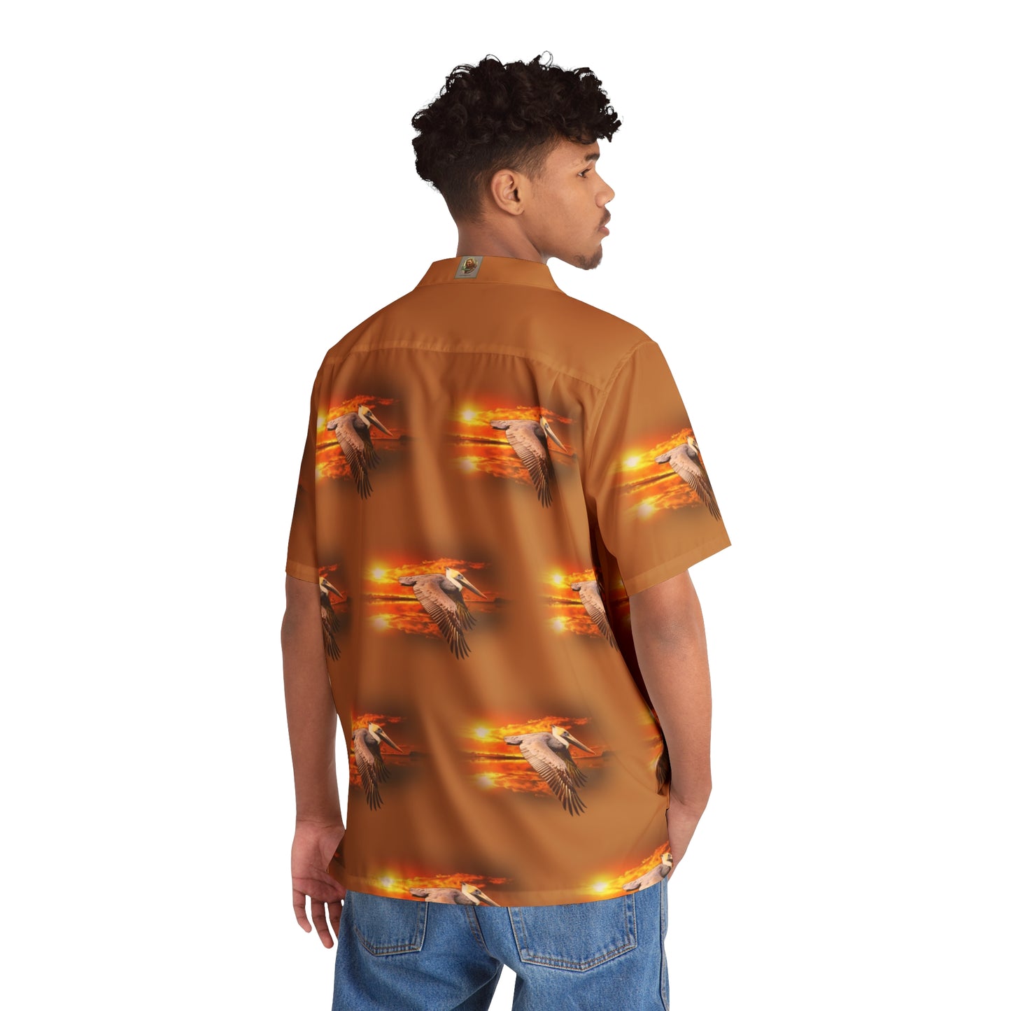 Men's Hawaiian Pelican Shirt in Brown