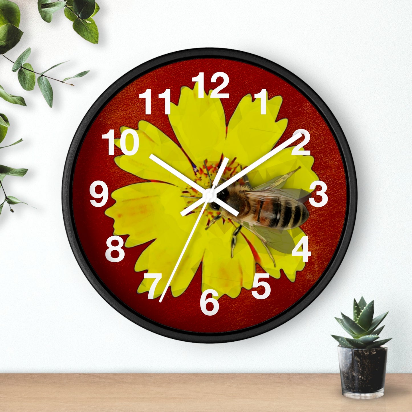 Bee and Flower Wall Clock