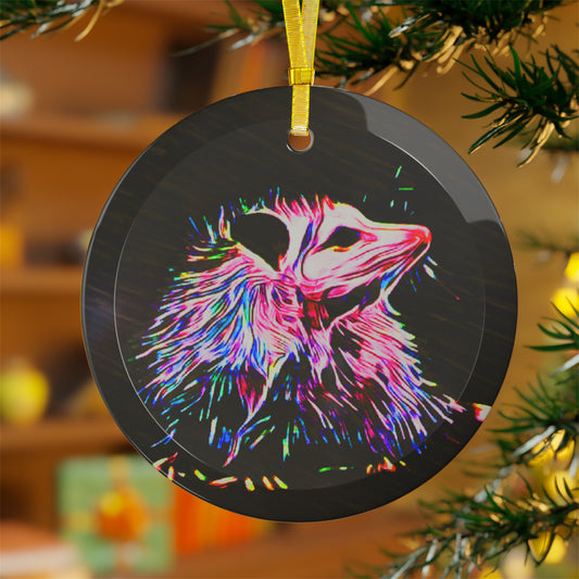 Opossum Glass Ornaments