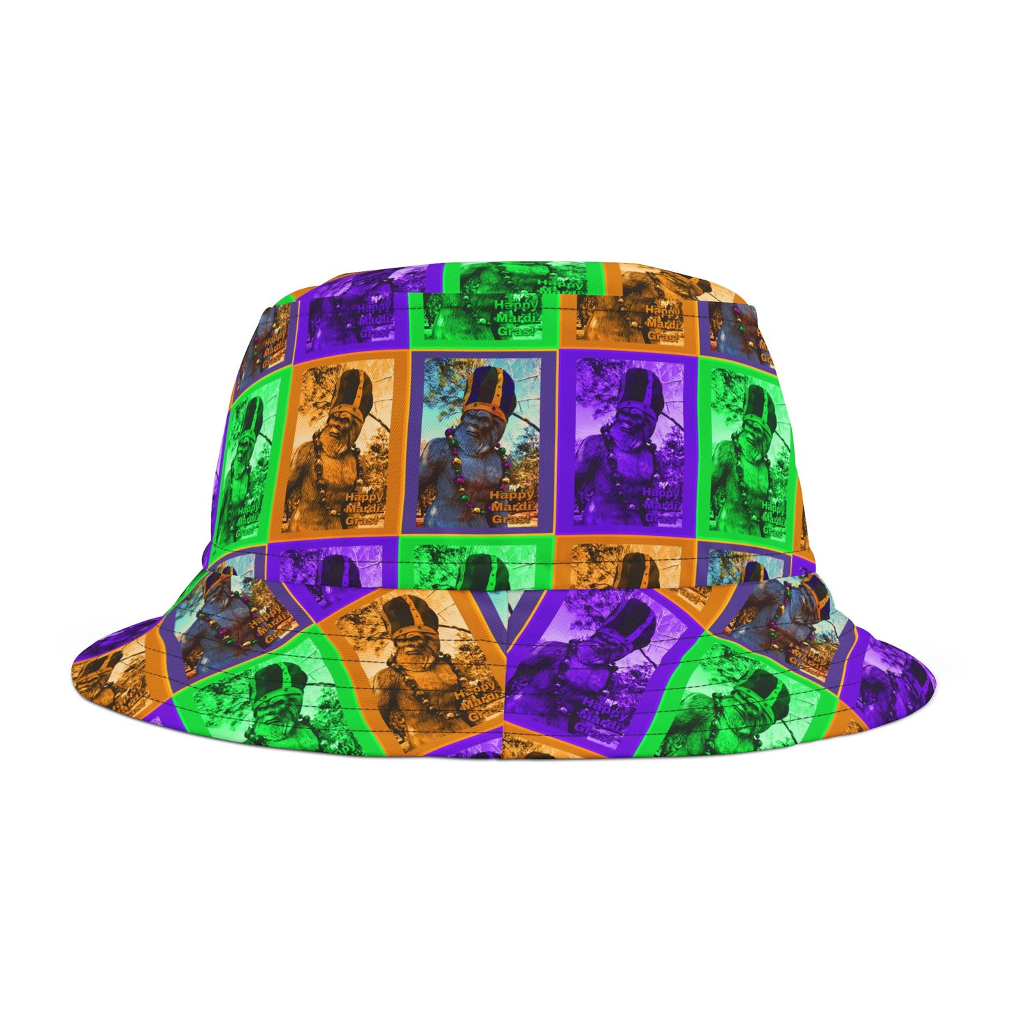 Mardi Gras Bigfoot Bucket Hat