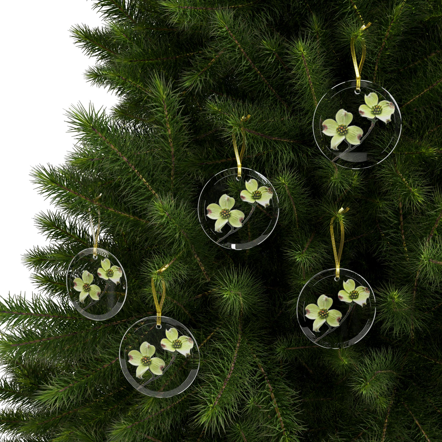 Dogwoods Glass Ornaments