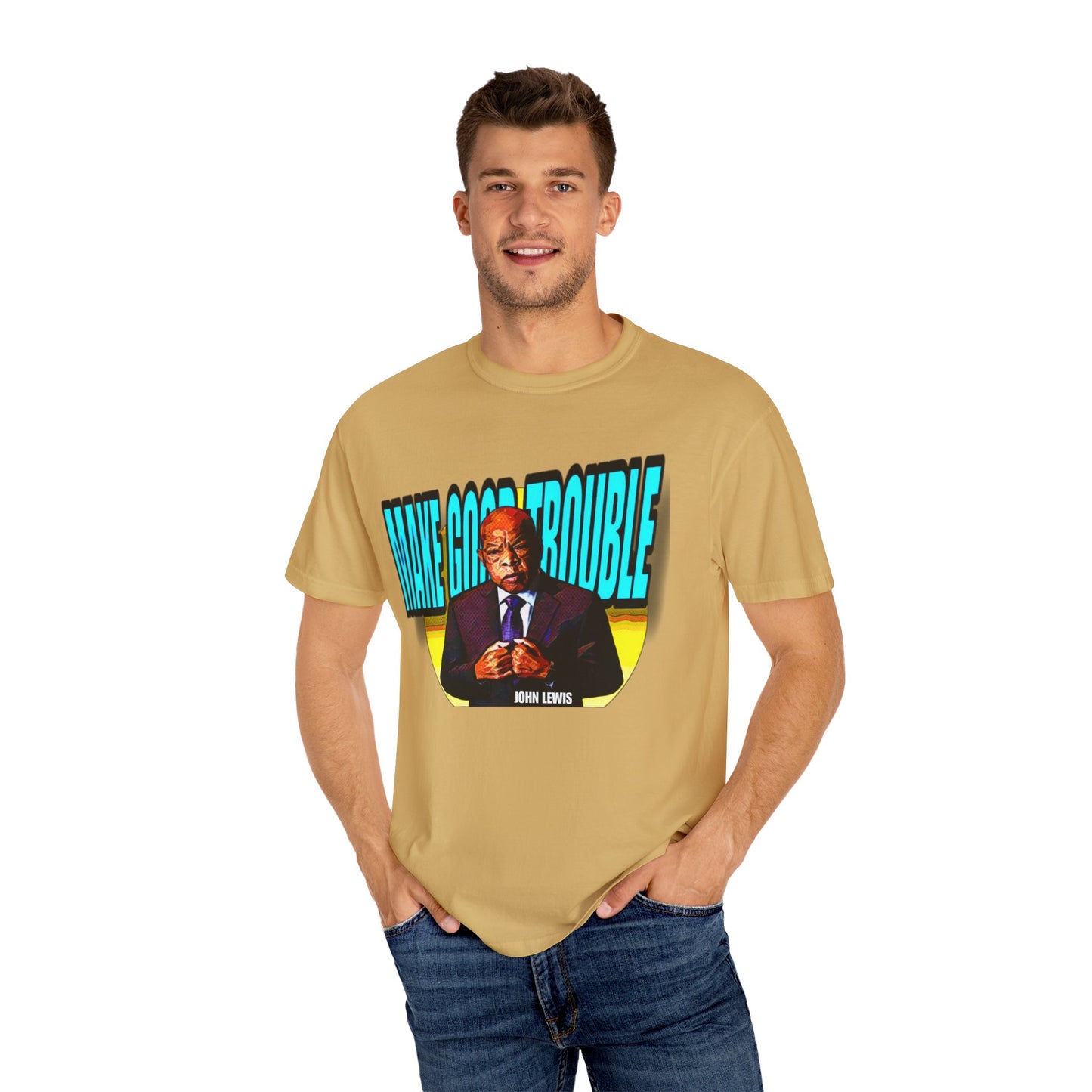 Good Trouble Unisex Garment-Dyed Tee for Activists