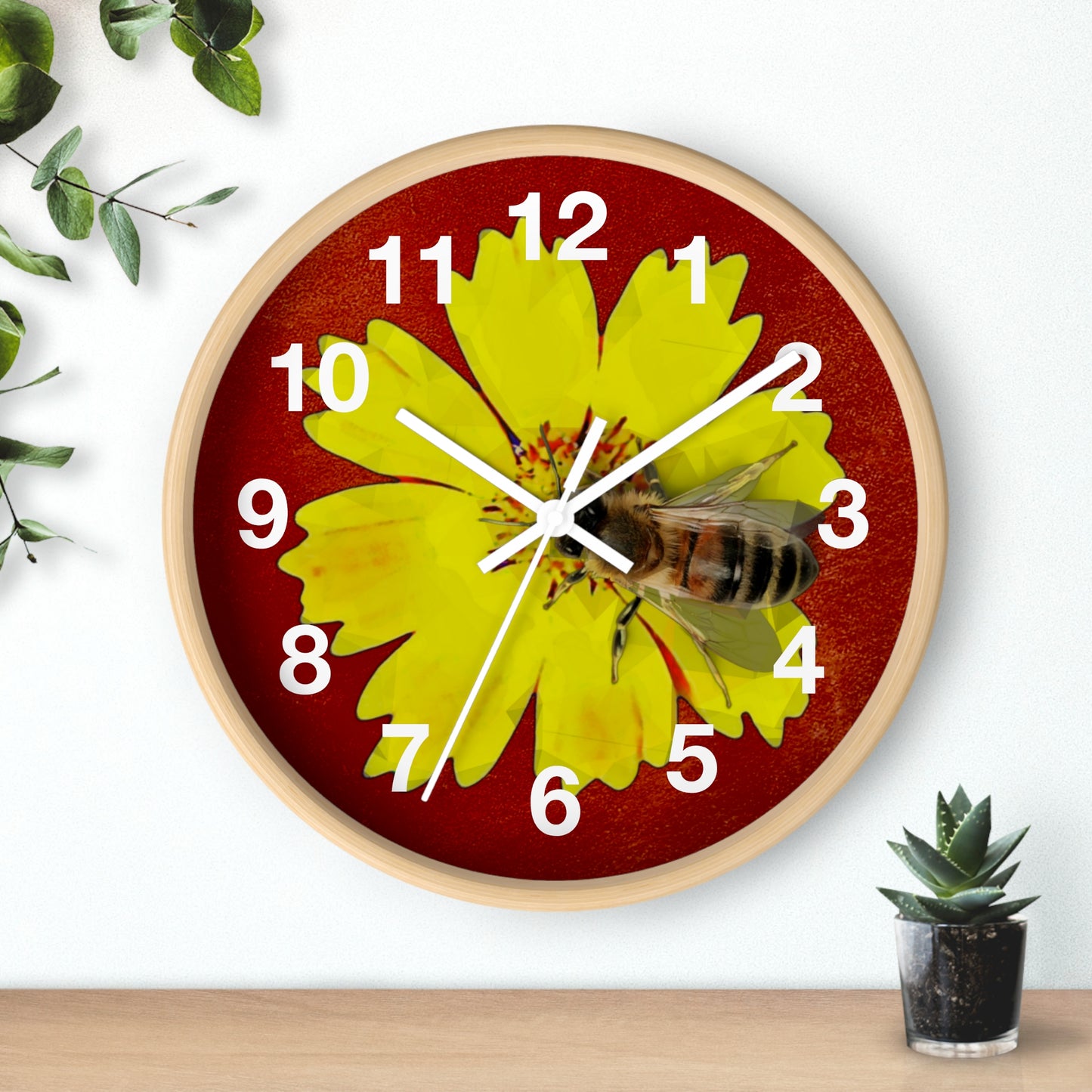 Bee and Flower Wall Clock