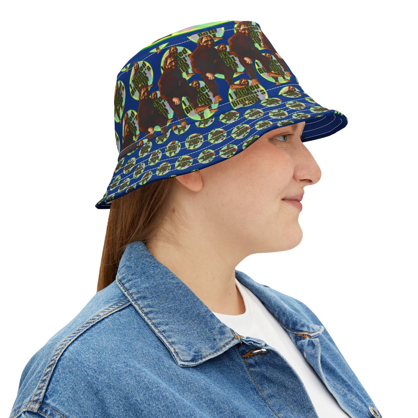 I Kicked Bigfoot's Butt Bucket Hat — Funny Bigfoot Novelty Hat