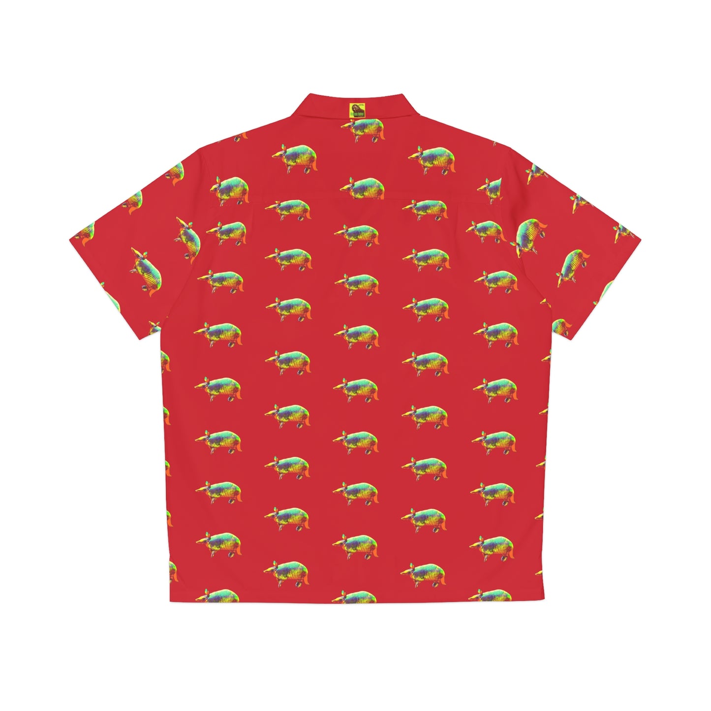 Men's Hawaiian Golden Armadillo Shirt in Red