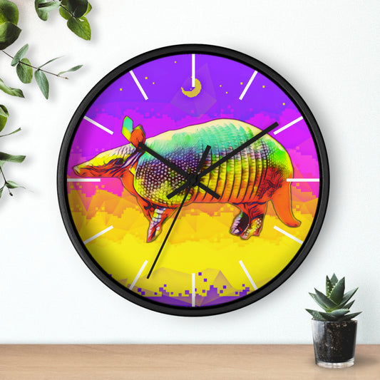 Golden Armadillo Wall Clock