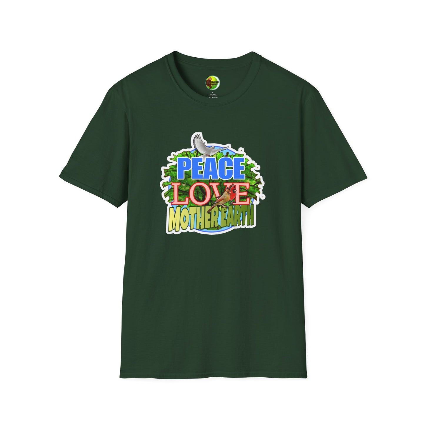 Peace-Love-MotherEarth Unisex Softstyle T-Shirt