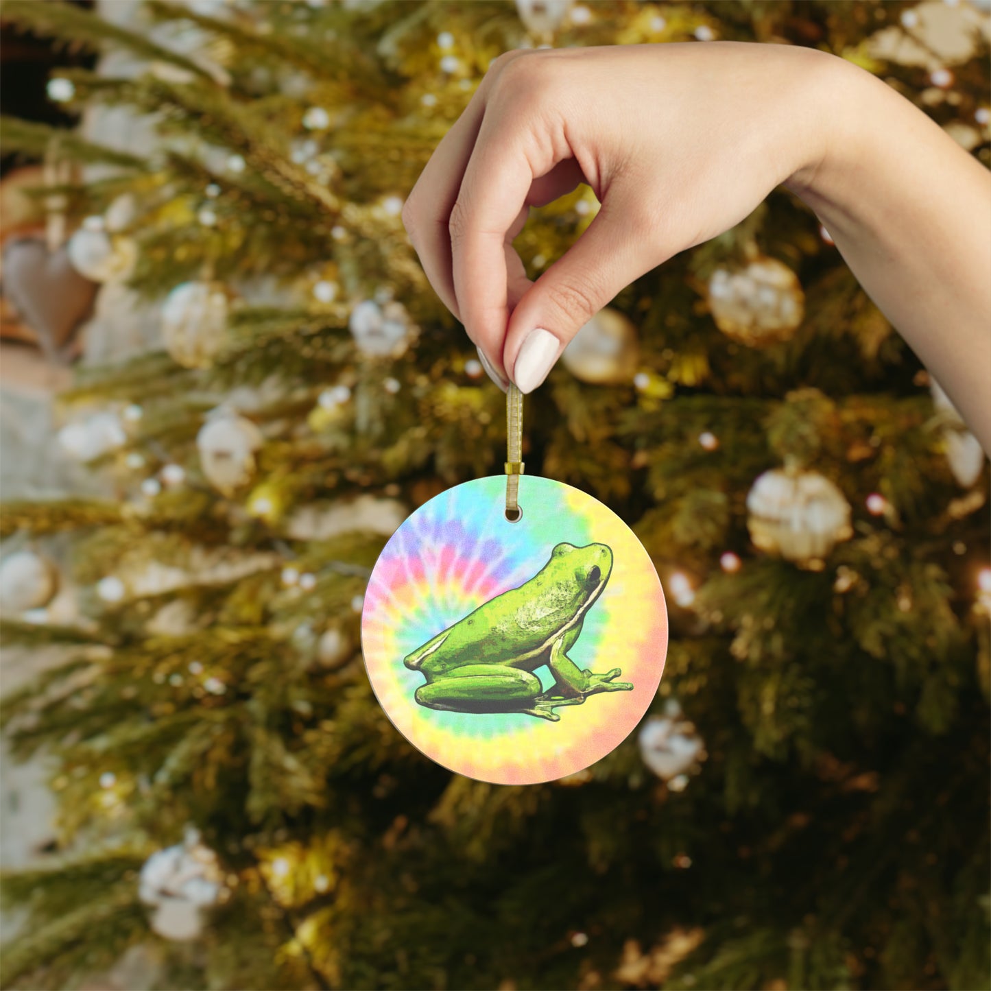 Tree Frog Glass Ornaments