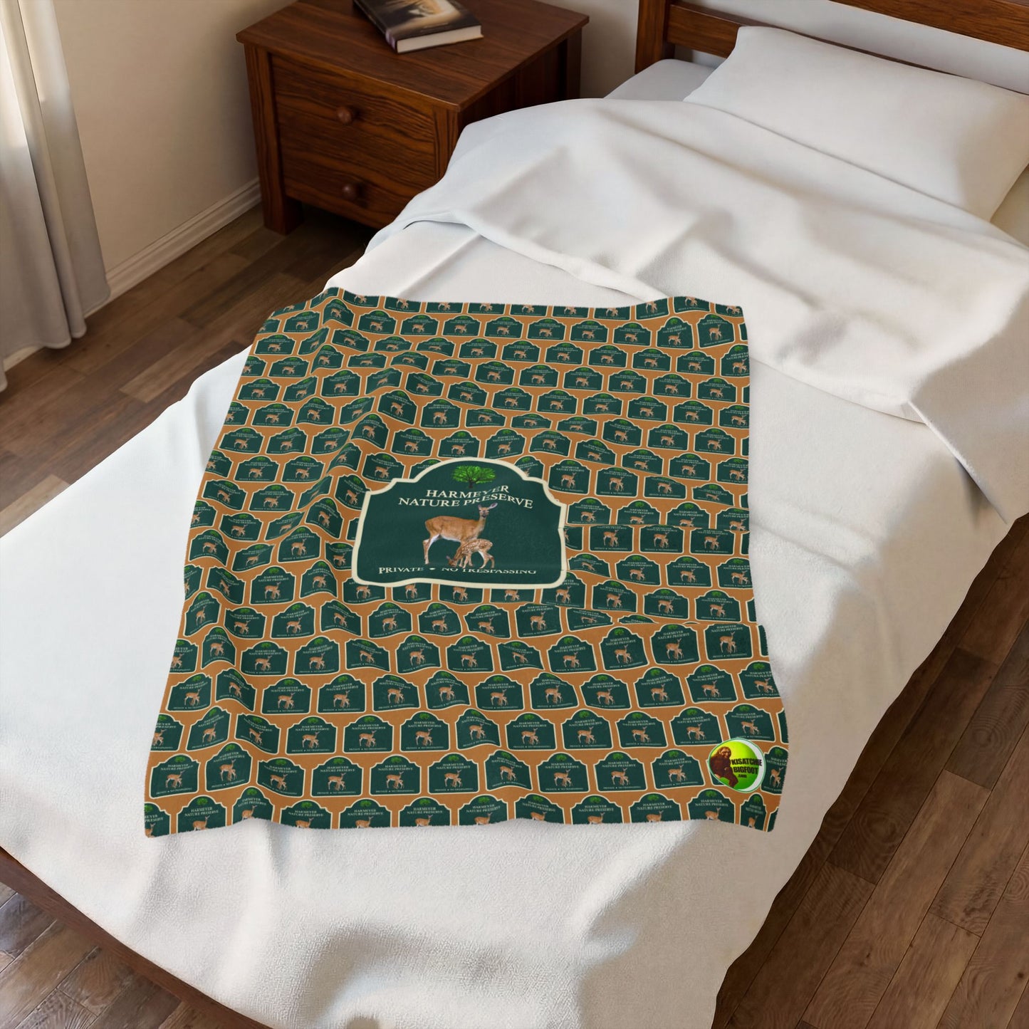 Harmeyer Nature Preserve Emblem Velveteen Plush Blanket
