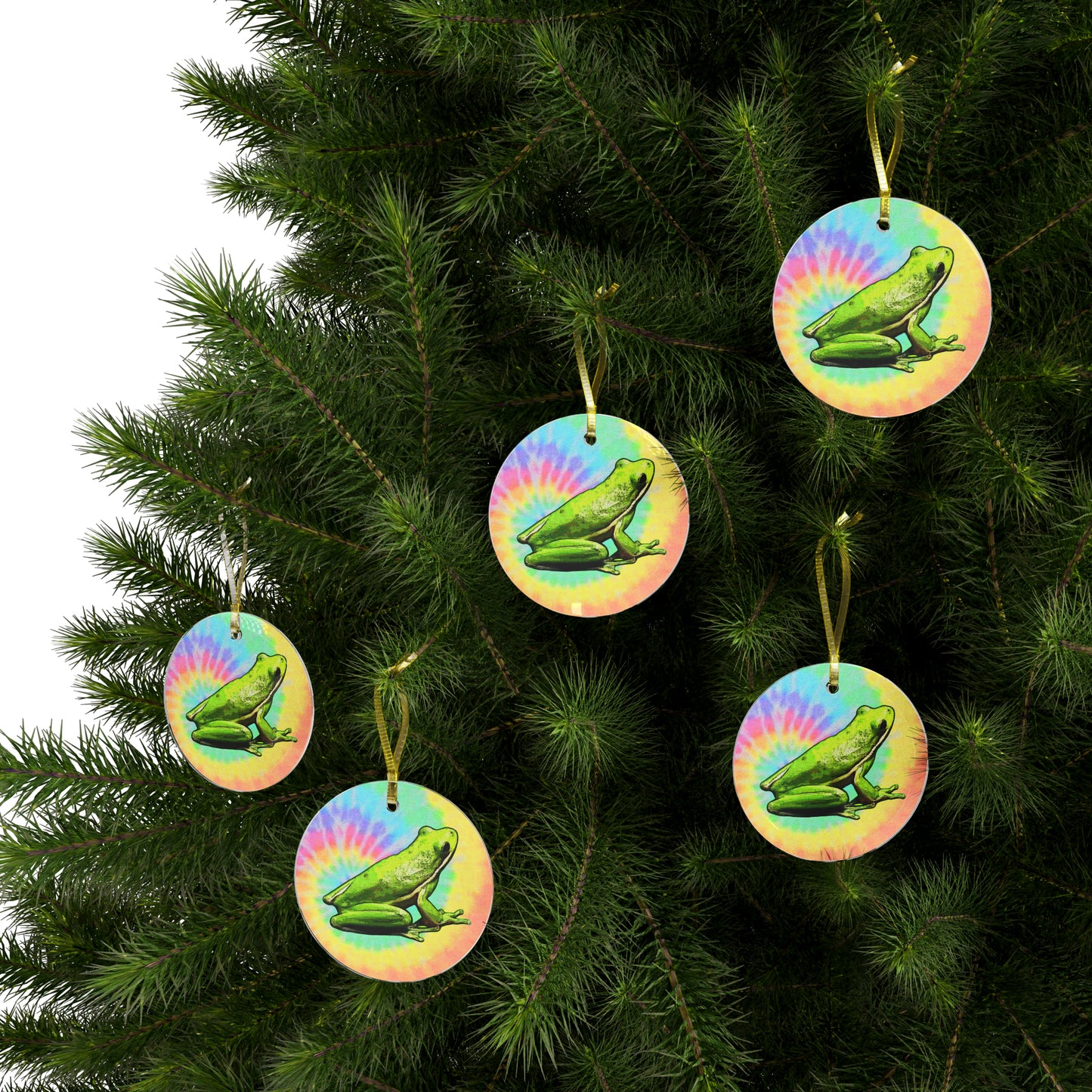 Tree Frog Glass Ornaments