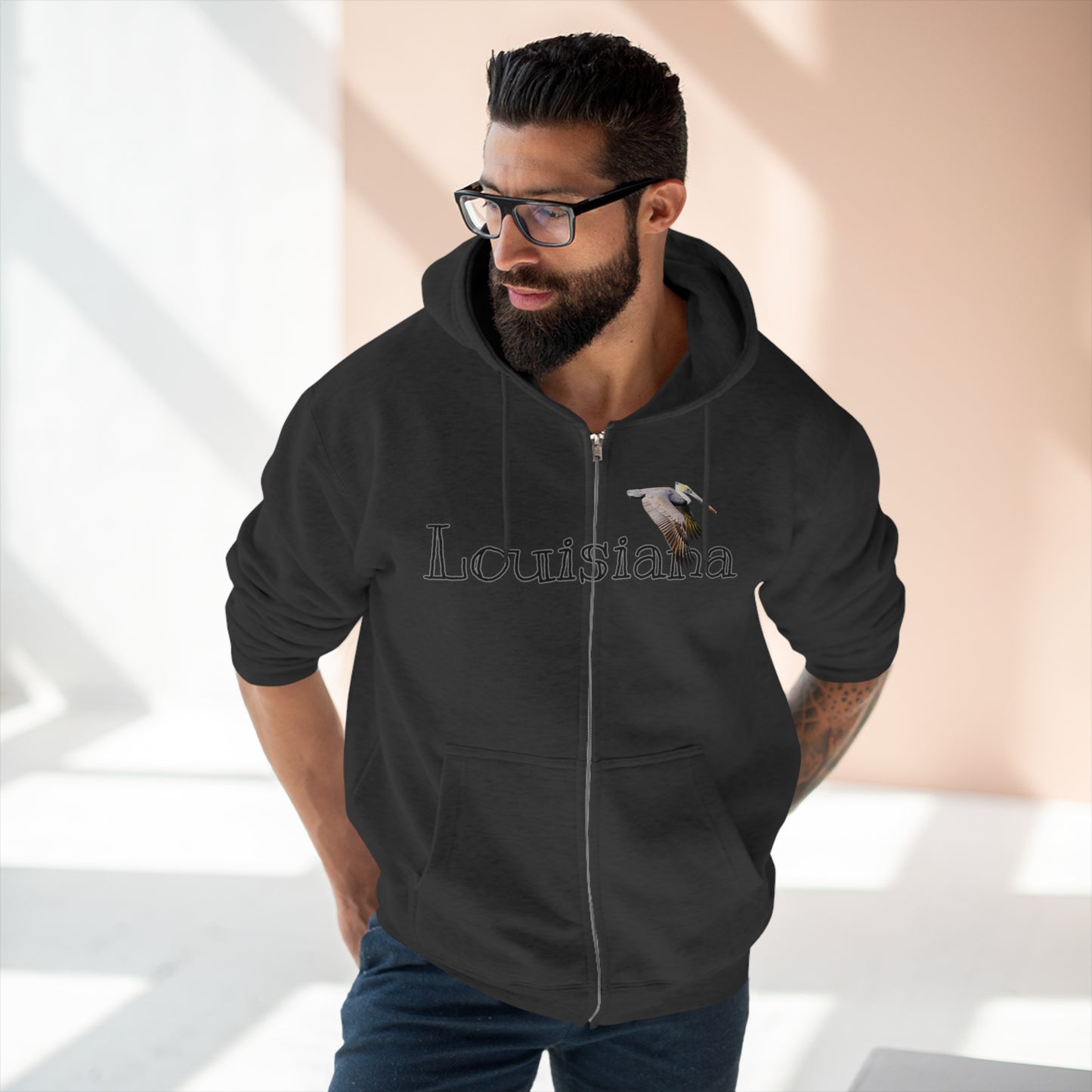 Unisex Premium Louisiana Full-Zip Hoodie