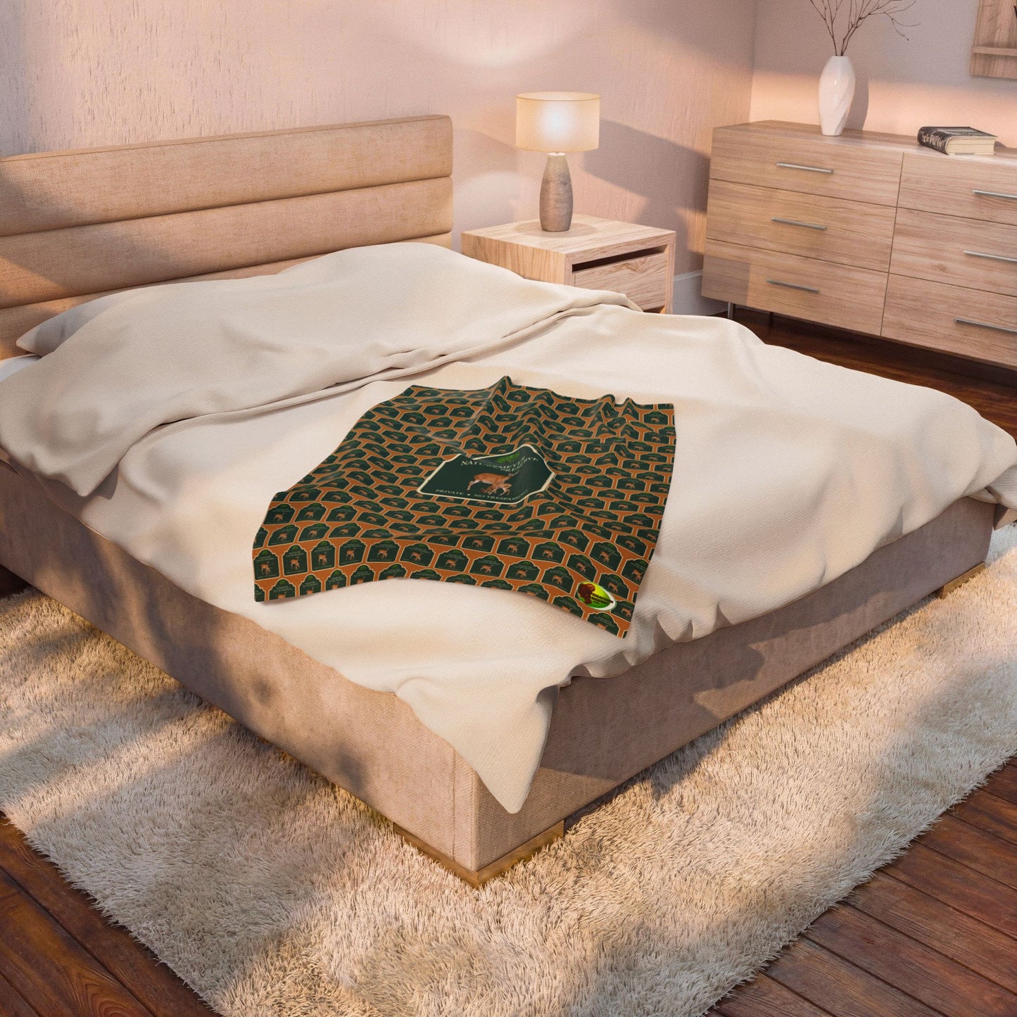 Harmeyer Nature Preserve Emblem Velveteen Plush Blanket