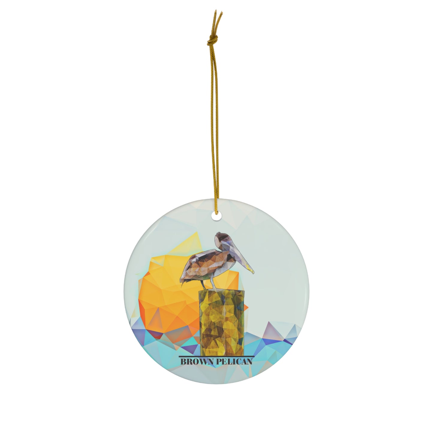 Porcelain Brown Pelican Ornament