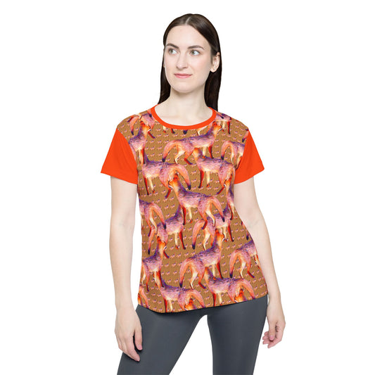 Fox Print Women's Sports Jersey — All-Over-Print Athletic Top
