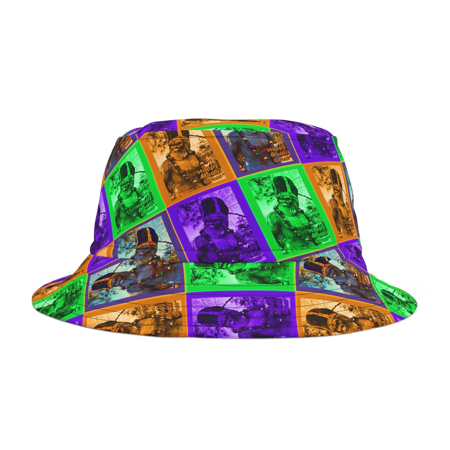 Mardi Gras Bigfoot Bucket Hat