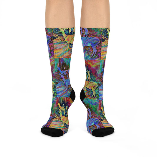 Deer Stylized Crew Socks