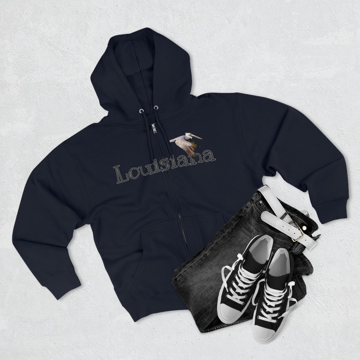 Unisex Premium Louisiana Full-Zip Hoodie