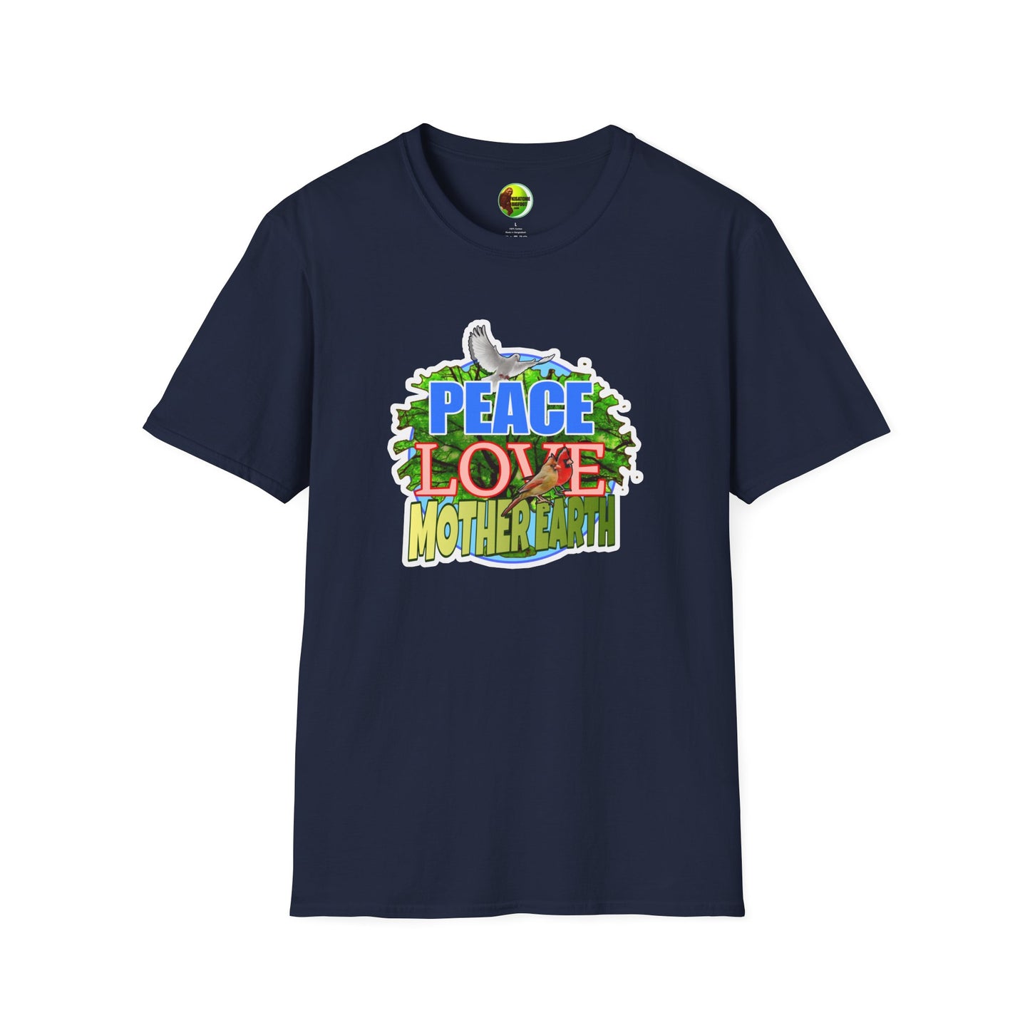 Peace-Love-MotherEarth Unisex Softstyle T-Shirt
