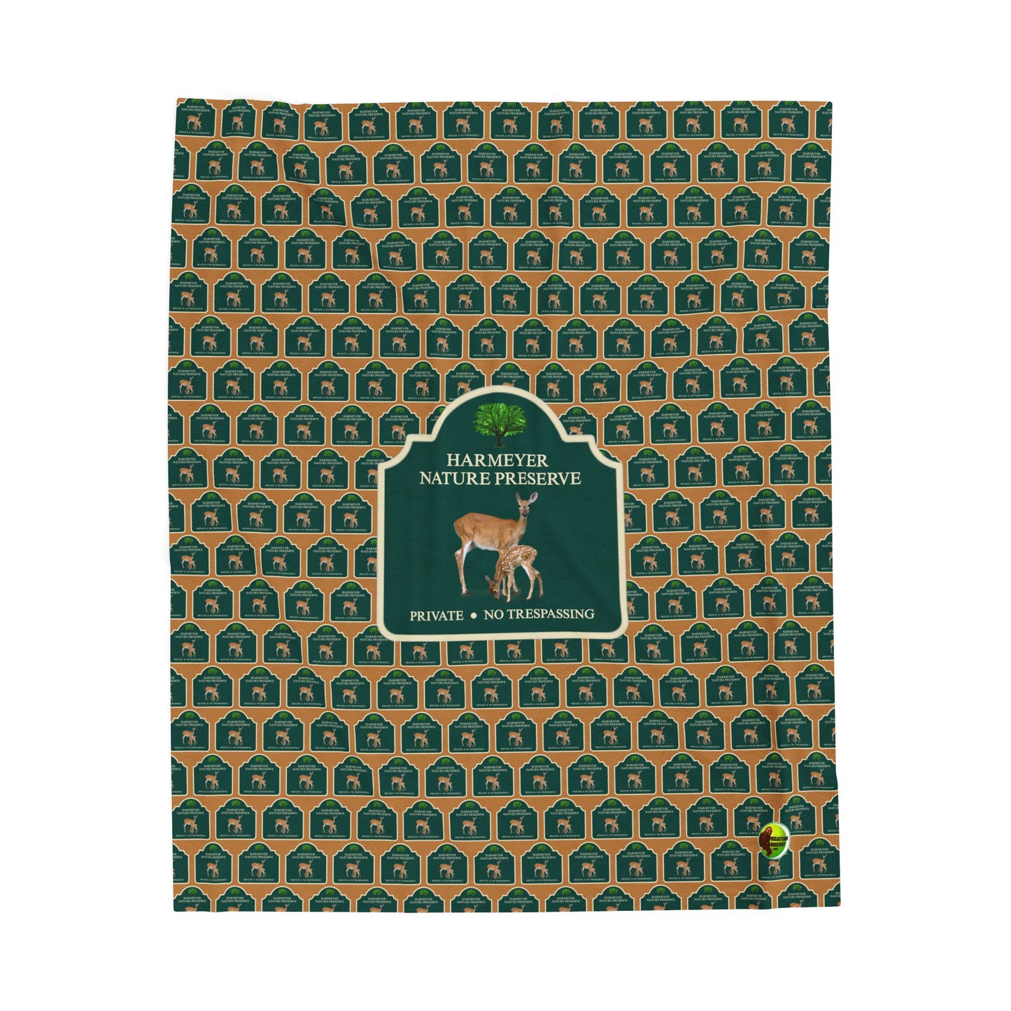 Harmeyer Nature Preserve Emblem Velveteen Plush Blanket
