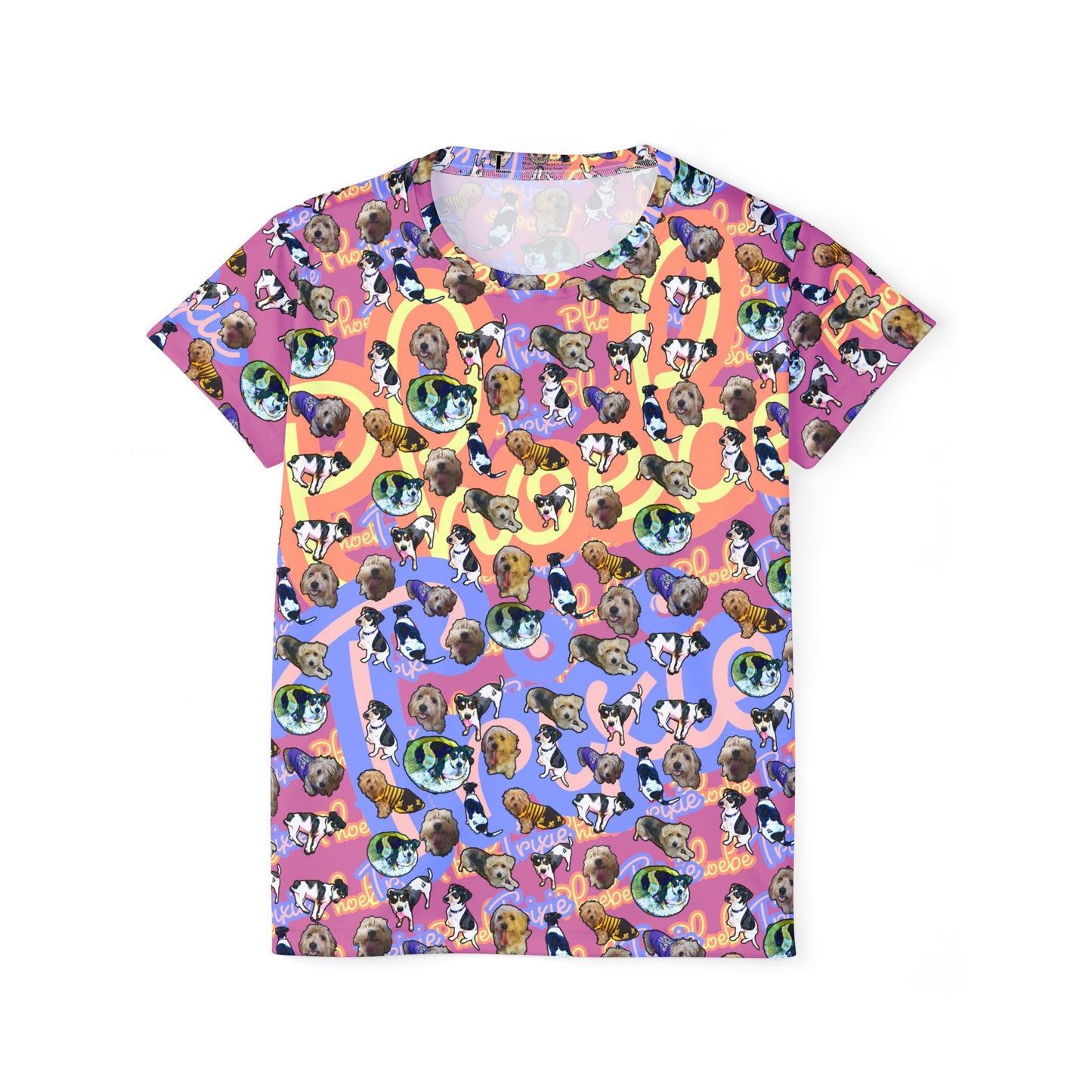 Women's Jersey — Pink 'Phoebe & Trixie' All-Over Print Sports Tee