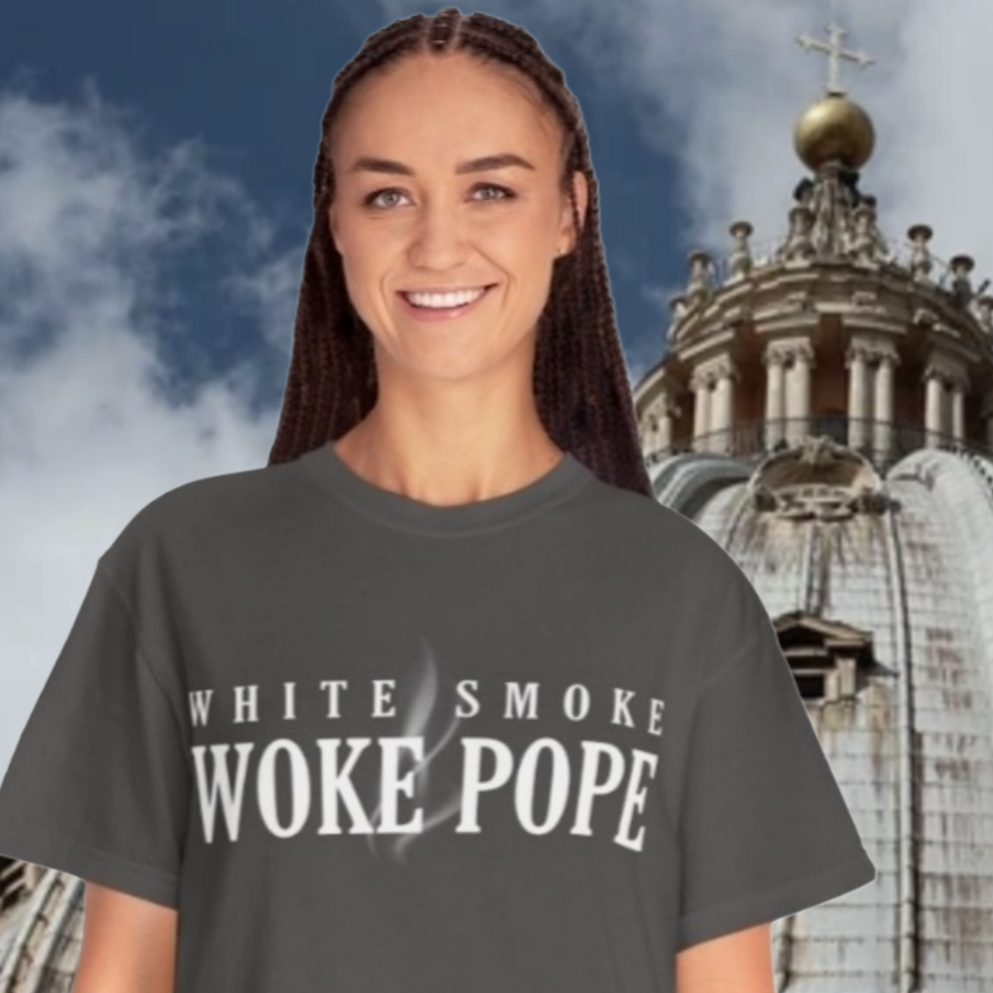 Woke Pope T-Shirt - Unisex Garment-Dyed Tee for Activists