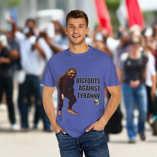 Unisex Garment-Dyed T-shirt - "Bigfoots Against Tyranny" - Fun Statement Tee for Outdoor Lovers
