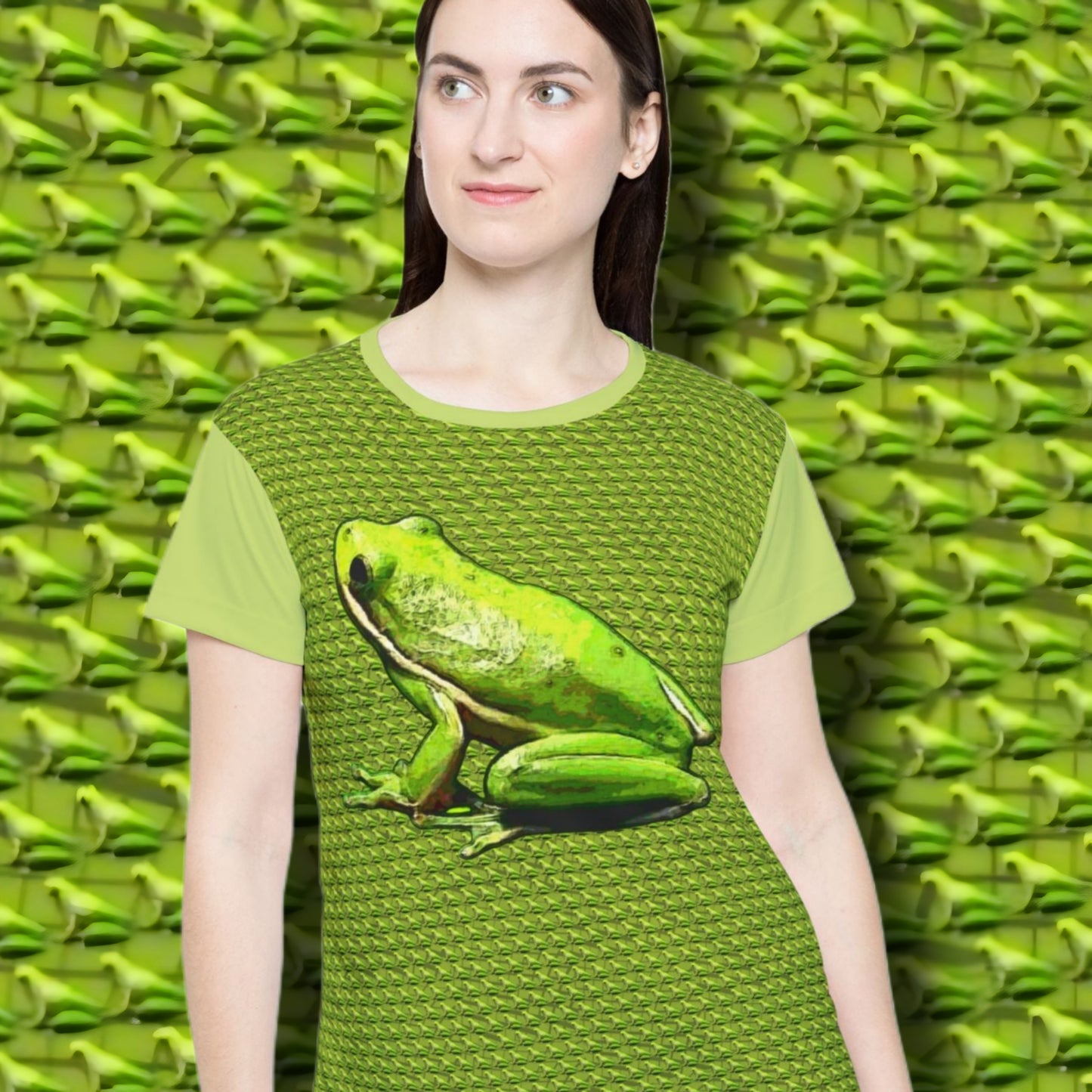Women's Jersey — Kisatchie Tree Frog All-Over Print Sports Tee