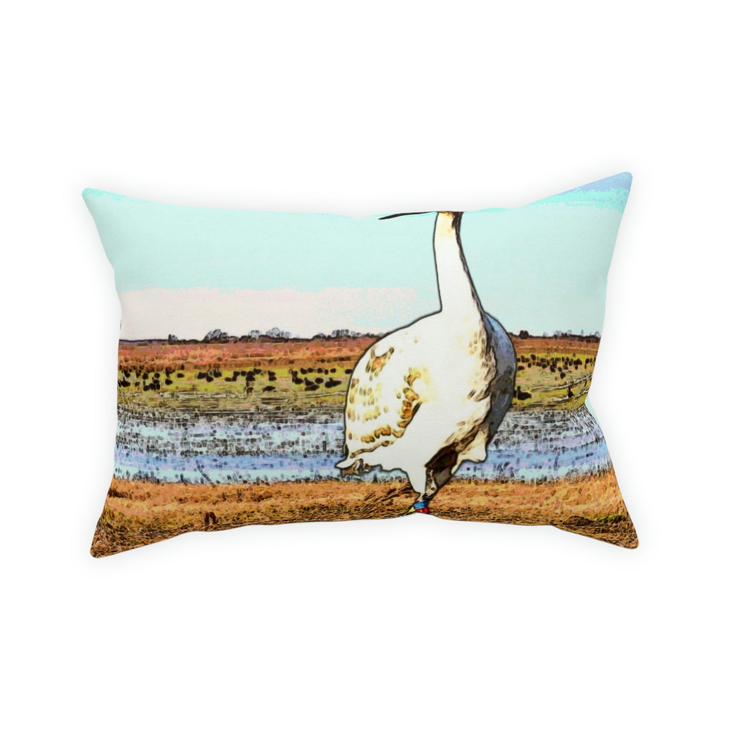 Whooping Crane Broadcloth Pillow