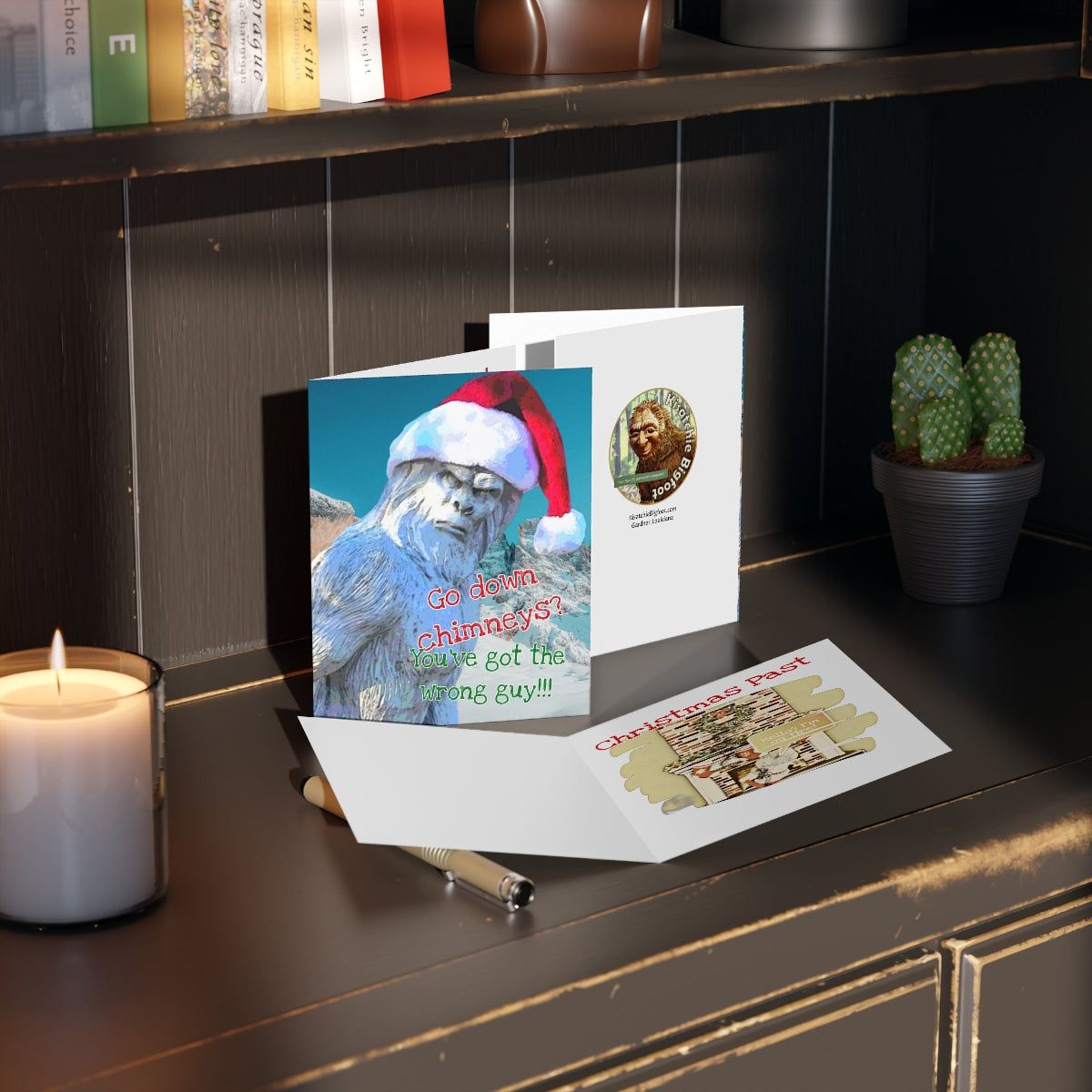 Bigfoot Christmas cards (8, 16, and 24 pcs)