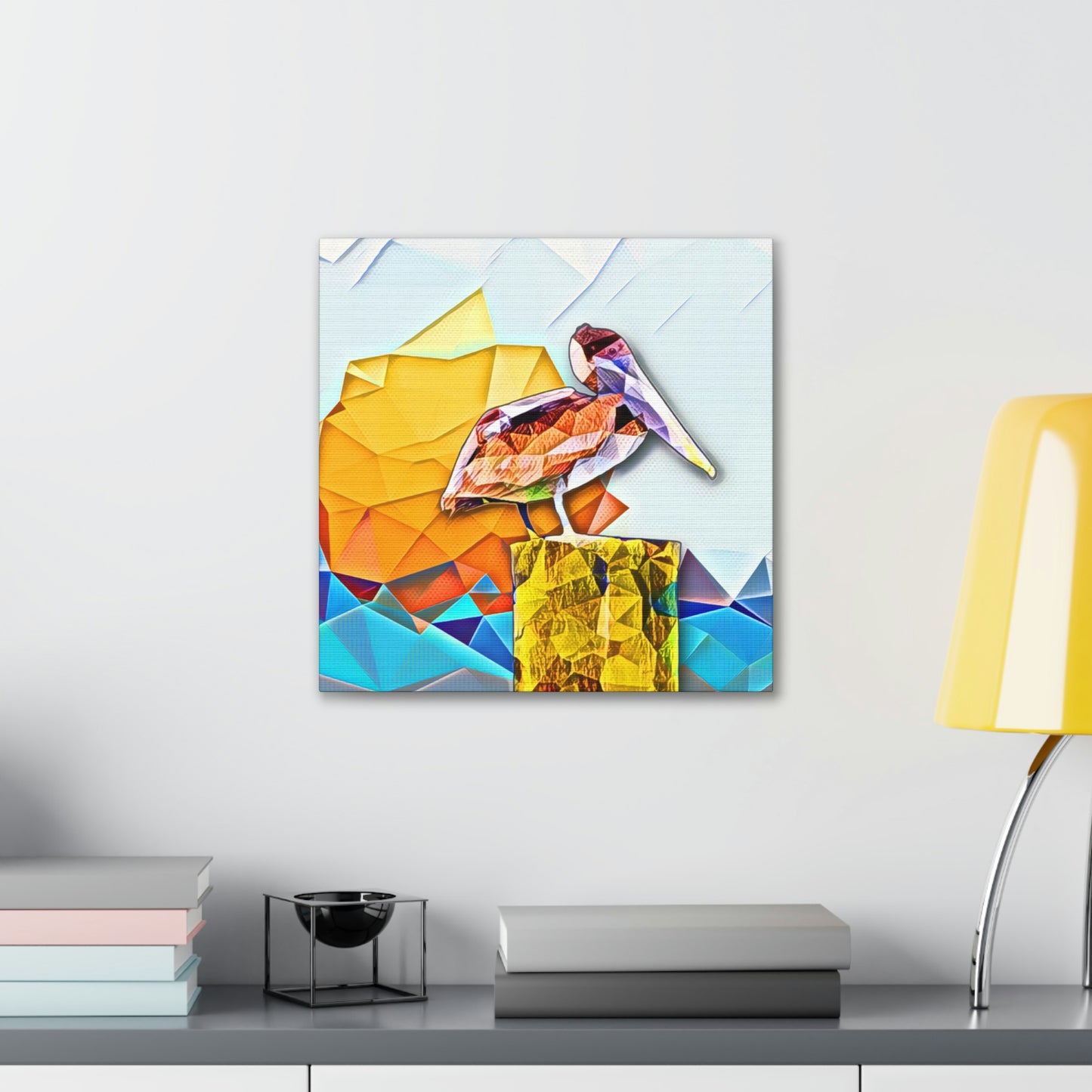 Polygonal Pelican Canvas Gallery Wraps