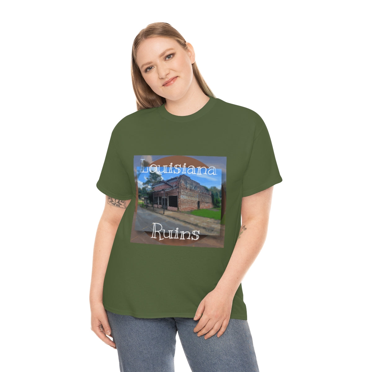 Unisex Louisiana Ruins Heavy Cotton Tee