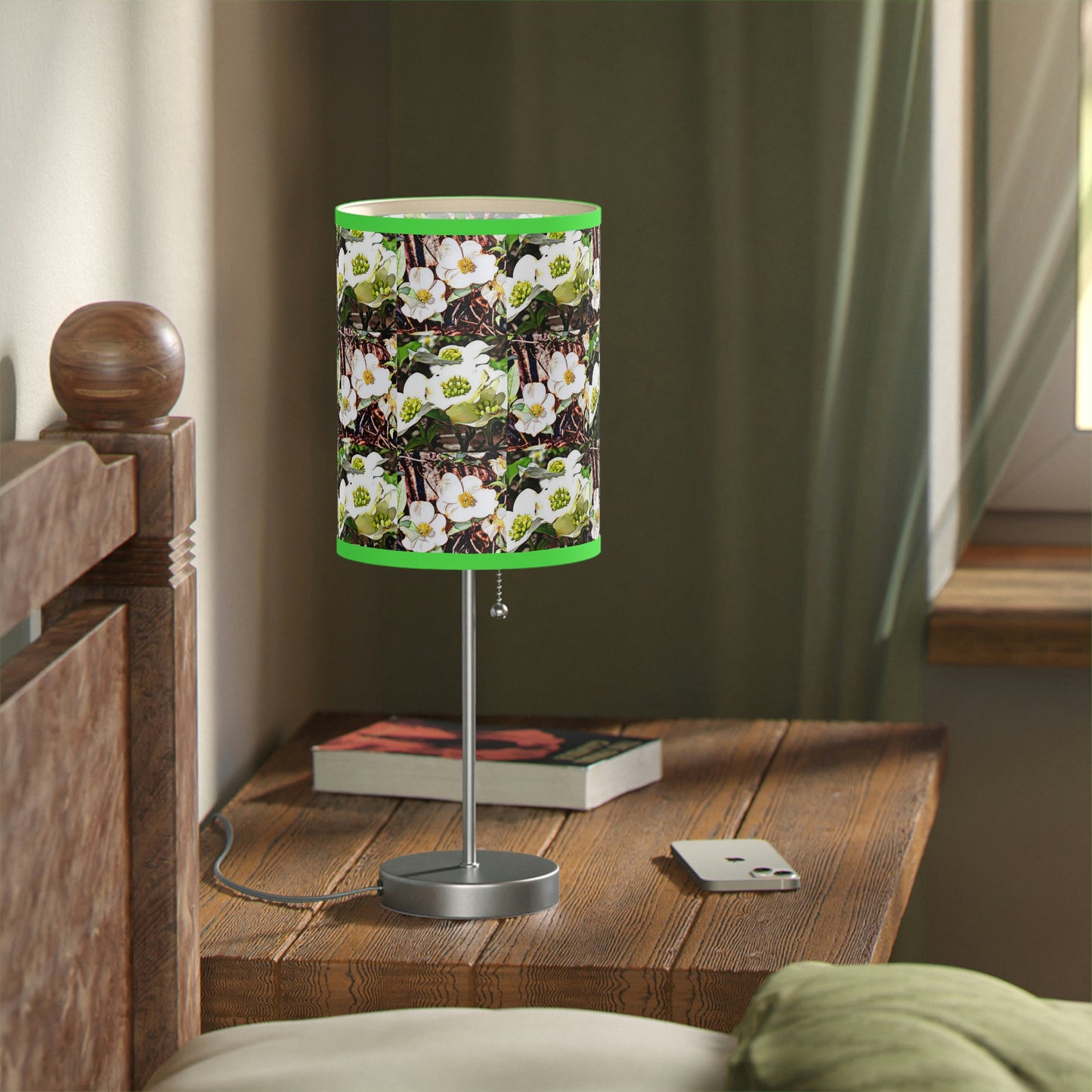 Dogwood Blossoms Lamp on a Stand