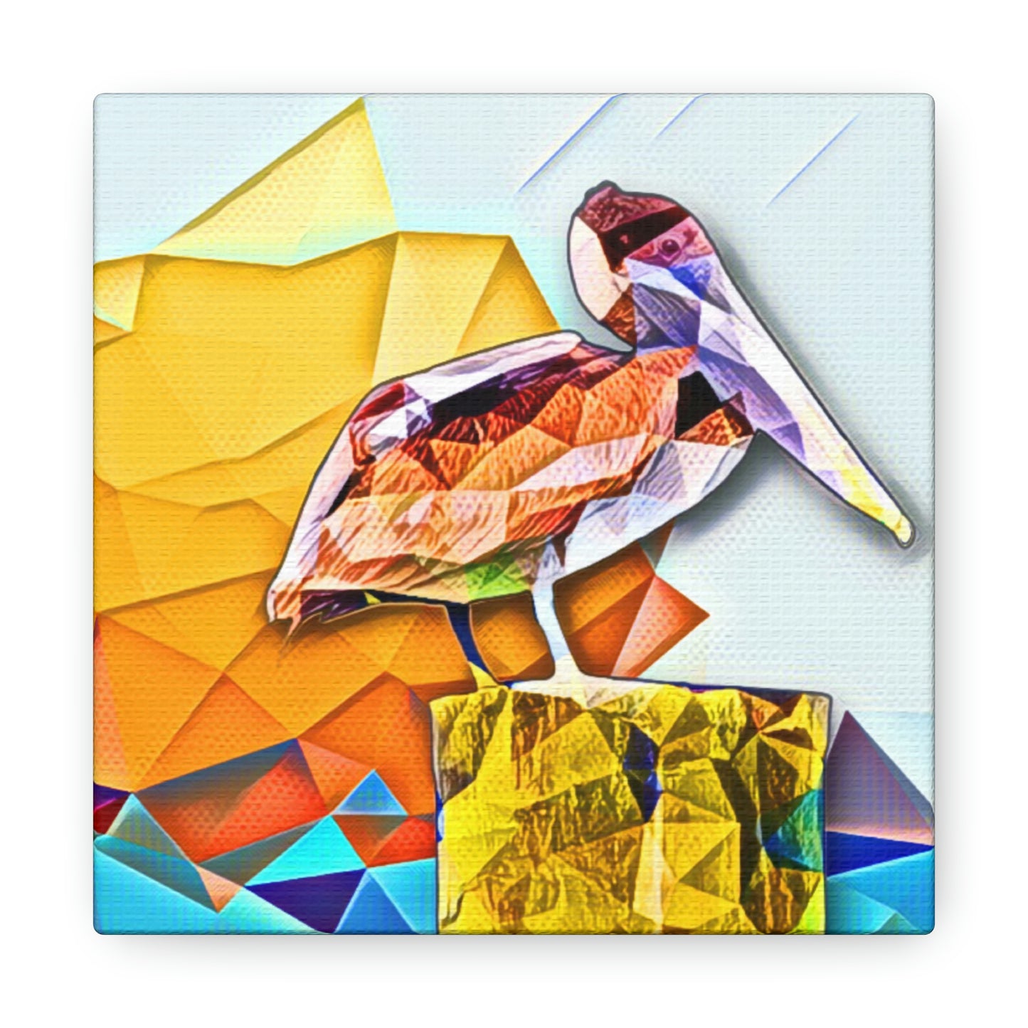 Polygonal Pelican Canvas Gallery Wraps